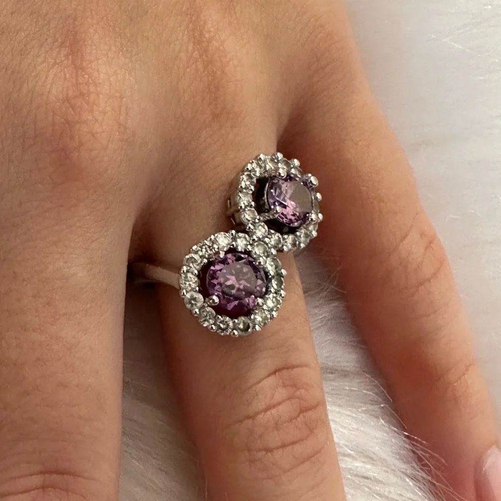 Elegant 925 sterling Silver Amethyst stone   Ring